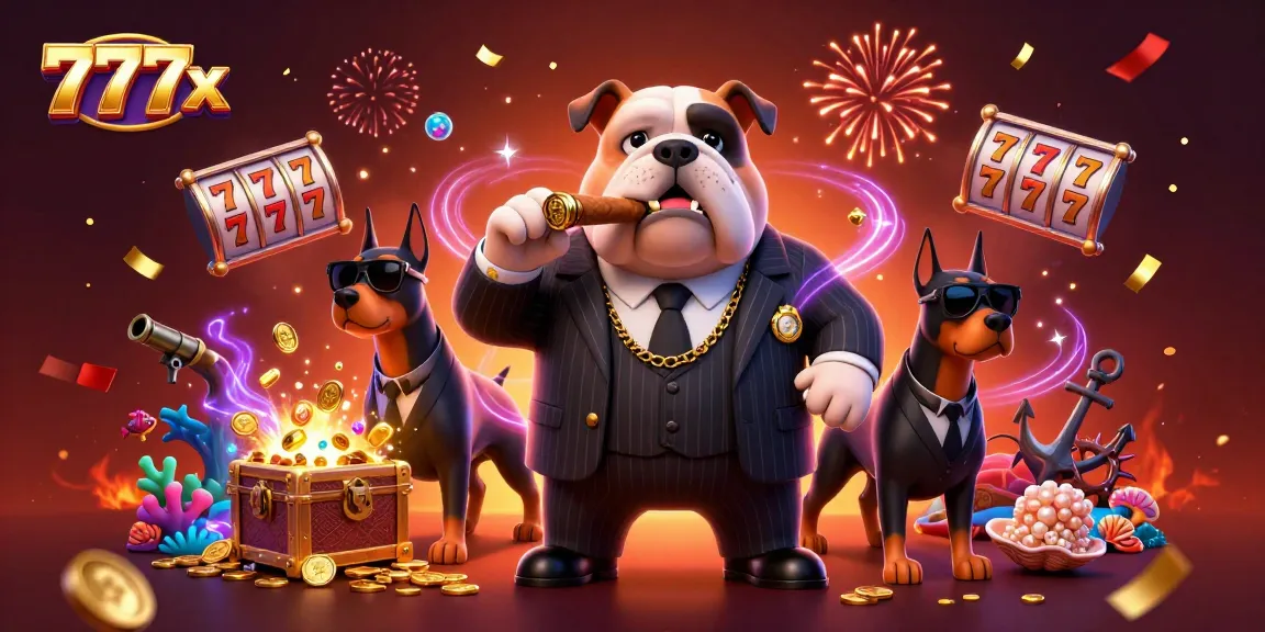 Win big with 777x as the mafia boss leads the casino scene full of treasures and winning slot reels.